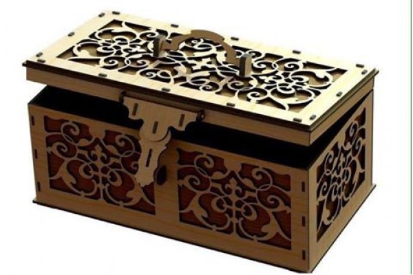 Desenli kapaklı kutu